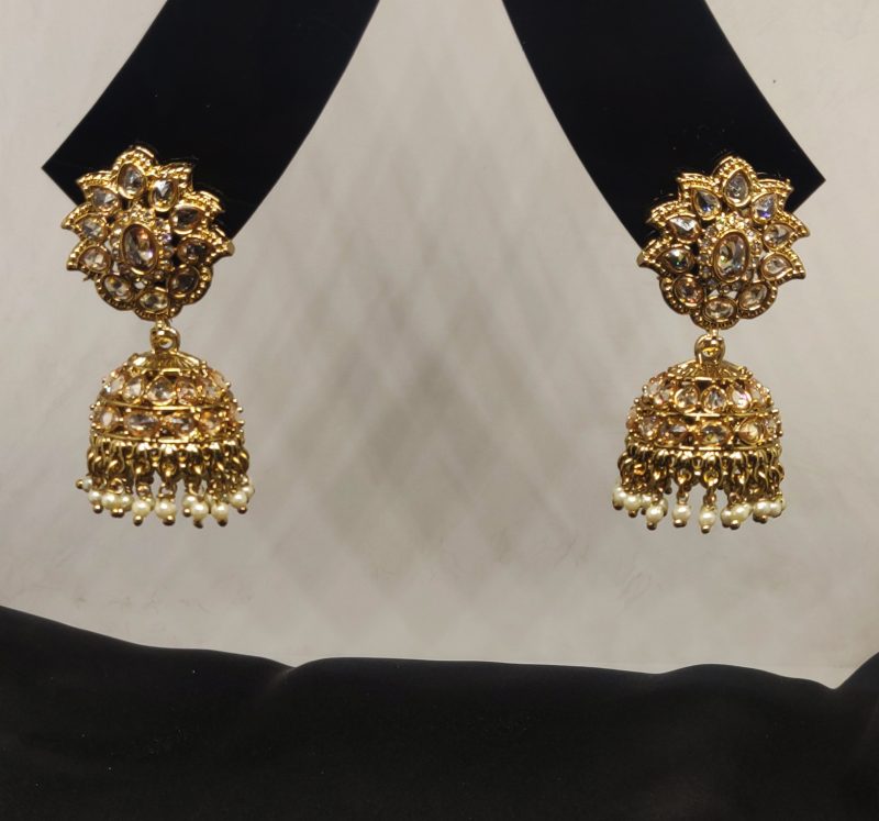 Golden Reverse AD Jhumki