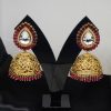 Golden Ruby Brass Jhumki