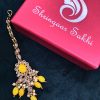 Yellow Golden Prisha Kundan Maang Tikka