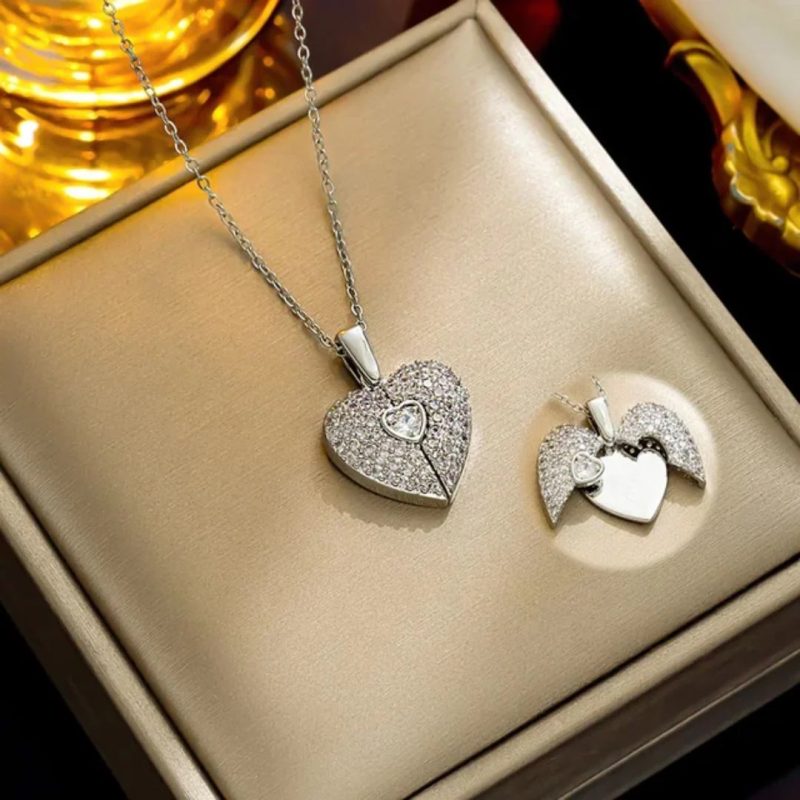 Silver AD Heart Pendant Chain - Image 2
