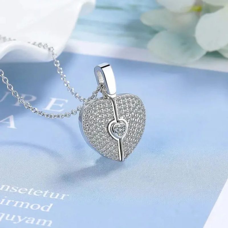 Silver AD Heart Pendant Chain