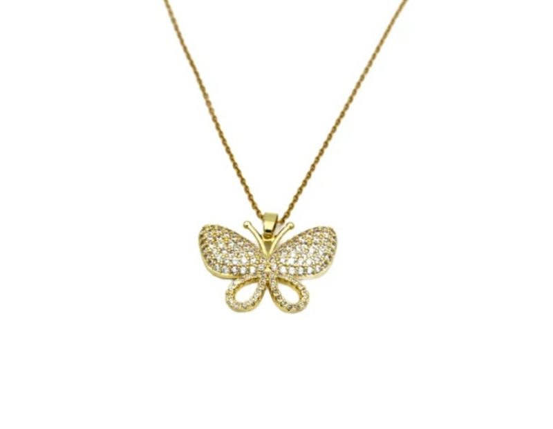 Golden AD Butterfly Pendant Chain - Image 3