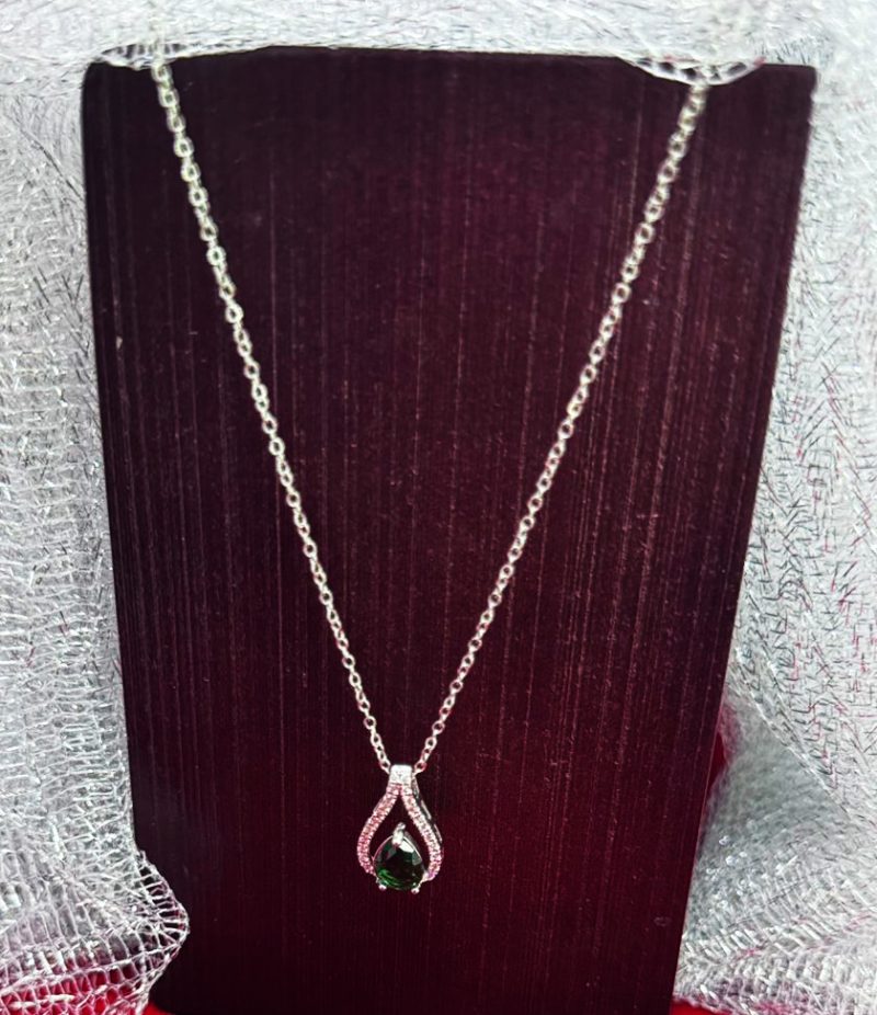 Green Silver AD Pendant Chain