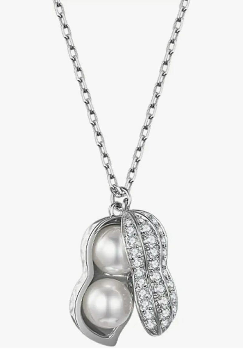 Silver Peanut Pearl Pendant Chain - Image 2