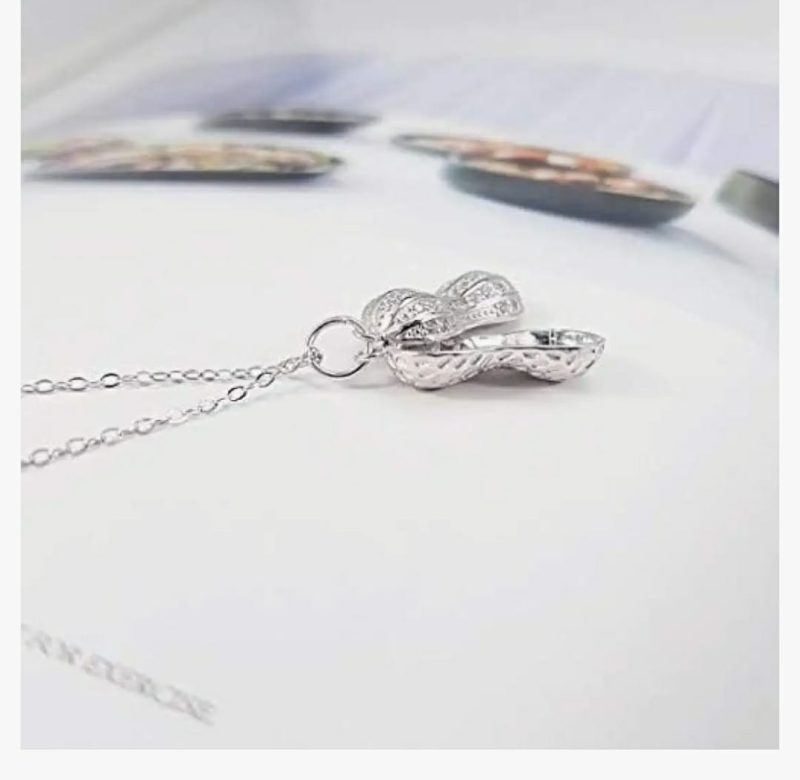 Silver Peanut Pearl Pendant Chain - Image 3