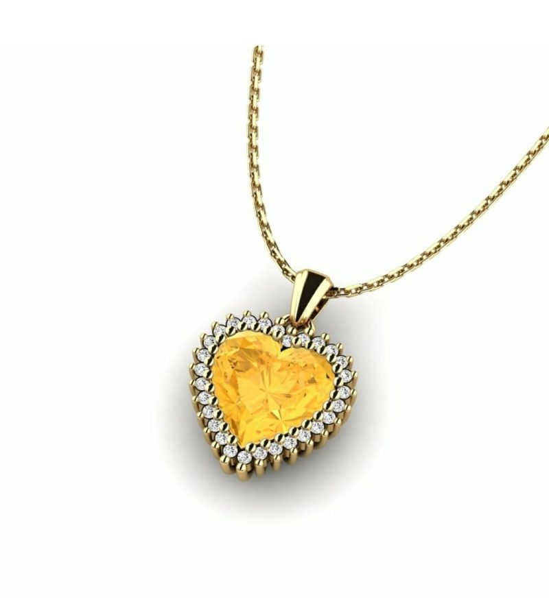 Yellow Golden Heart Pendant Chain - Image 3