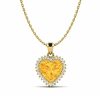Yellow Golden Heart Pendant Chain