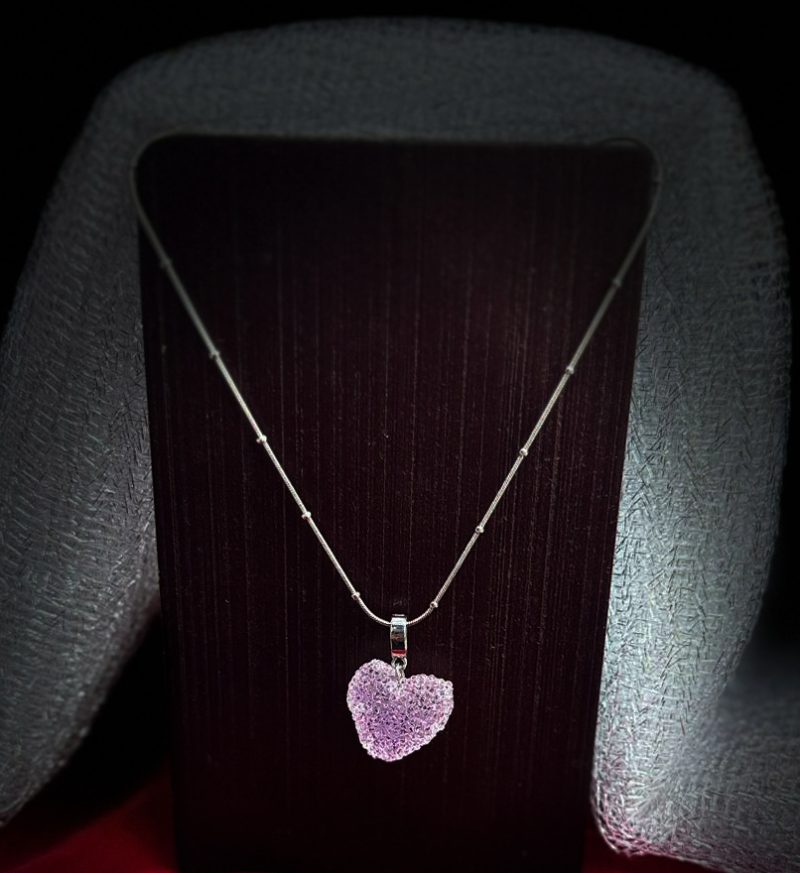 Lavender Heart Pendant Chain