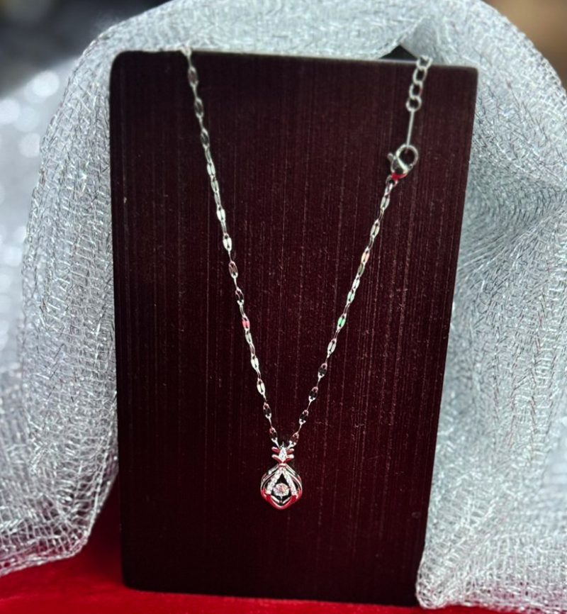 Silver AD Solitaire Pendant Chain - Image 3